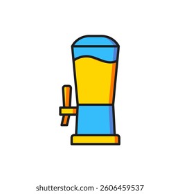 Color Beer tap icon isolated on white background. Flat filled outline style with shadow. Vector