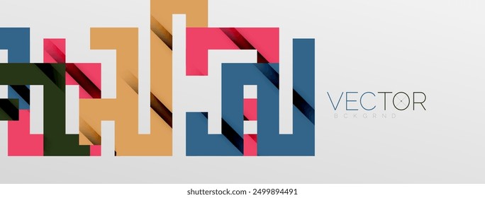 Líneas de doblez de color con efecto de textura de sombra. Ilustración vectorial para el Fondo de pantalla, Anuncio, fondo, tarjeta, ilustración del libro, landing page