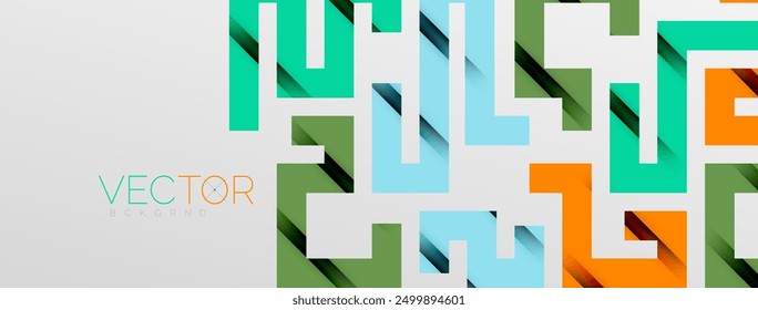 Líneas de doblez de color con efecto de textura de sombra. Ilustración vectorial para el Fondo de pantalla, Anuncio, fondo, tarjeta, ilustración del libro, landing page