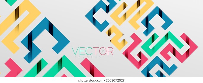 Líneas de doblez de color con efecto de textura de sombra. Ilustración vectorial para el Fondo de pantalla, Anuncio, fondo, tarjeta, ilustración del libro, landing page