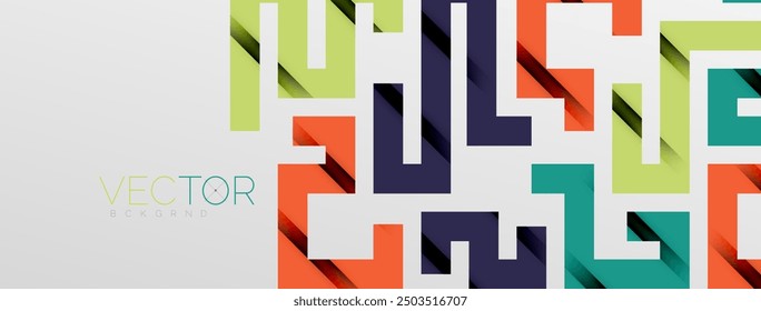 Líneas de doblez de color con efecto de textura de sombra. Ilustración vectorial para el Fondo de pantalla, Anuncio, fondo, tarjeta, ilustración del libro, landing page