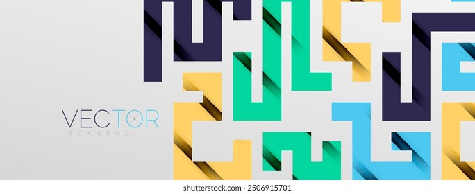 Líneas de doblez de color con efecto de textura de sombra. Ilustración vectorial para el Fondo de pantalla, Anuncio, fondo, tarjeta, ilustración del libro, landing page