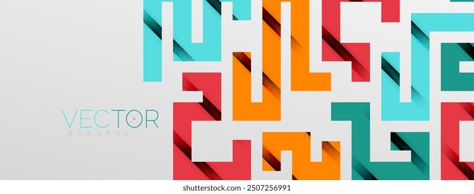 Líneas de doblez de color con efecto de textura de sombra. Ilustración vectorial para el Fondo de pantalla, Anuncio, fondo, tarjeta, ilustración del libro, landing page