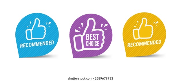 Conjunto de etiquetas de mejor elección de color Fondo blanco 
Con malla degradada, Ilustración vectorial