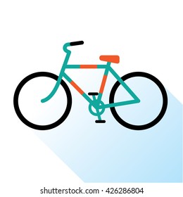 Color Bicycle icon. Retro Holland Bike Vector illustration. 