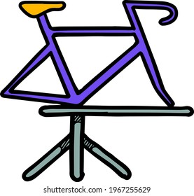 Color bicycle stand icon vector illustration