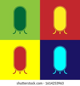 Color Big full length mirror for bedroom, shops, backstage icon isolated on color background.  Vector Illustration