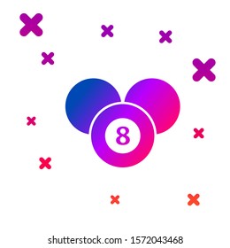 Color Billiard pool snooker 8 ball icon isolated on white background. Billiard eight ball. Gradient random dynamic shapes. Vector Illustration