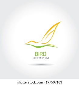 Color Bird abstract flying icon design template. Success in your business. freedom and creative mind sign