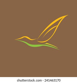 Color Bird abstract flying icon design template. Success in your business. freedom and creative mind sign 