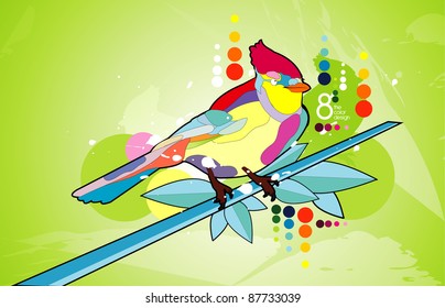 color bird abstract vector