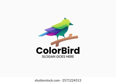 Color Bird Gradient Colorful Logo. Vector Illustration