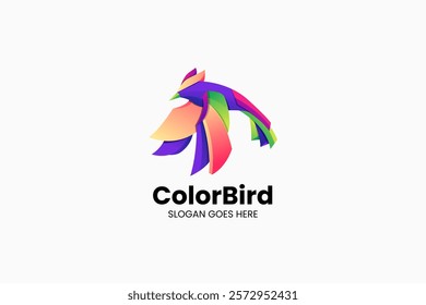 Color bird Gradient Colorful Logo. Vector Illustration