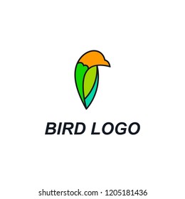 color bird logo design