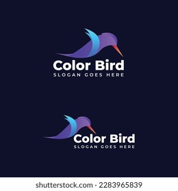Color Bird Logo vector Gradient Colorful Style