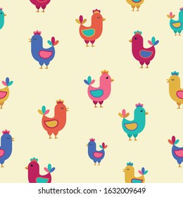 color birds seamless pattern for textile