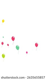 Color Birthday Balloon Vector  White Background. Fun Ballon Illustration. Bright Design Poster. Multicolor Celebrate Inflatable Ball Wallpaper.