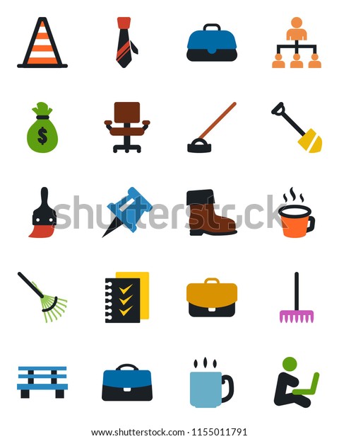 Color Black Flat Icon Set Border Stock Vector Royalty Free