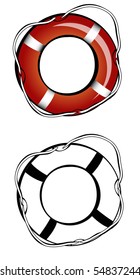 Color and black and white life buoy