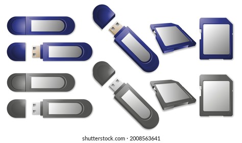 Color and black and white usb memory set