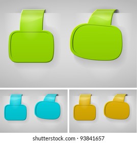 Color Blank Banner Display Template Set For Design Work  - Vector Illustration