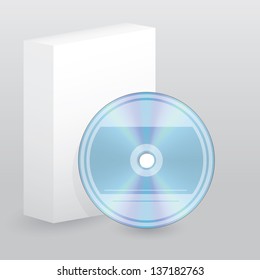 Color blank disc with blank box on grey background