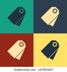 Color Blank label template price tag icon isolated on color background. Empty shopping discount sticker. Template discount banner. Vintage style drawing. Vector Illustration
