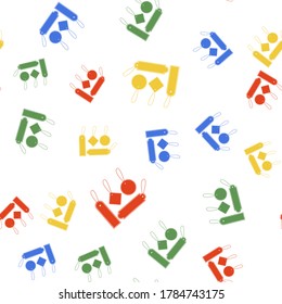 Color Blank labels template price tags set icon isolated seamless pattern on white background. Empty shopping discounts stickers. Template discount banners set. Vector.