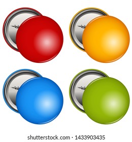 Juego de insignias para el botón de anclaje en blanco