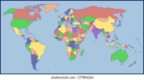 Color Blank World Map