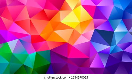 Color Blend Rainbow Trendy Low Poly BG Design