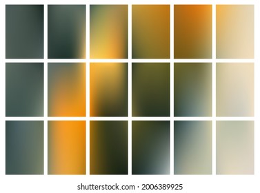 Color blending fluid gradient backgrounds vector collection for banners, posters, flyers. Liquid fluid gradients of different colors. Smooth abstract design.