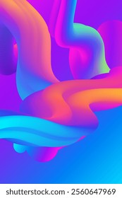 
Color blending, modern blurred texture, smooth gradient, abstract wavy background, vibrant flow, psychedelic pattern. Perfect for posters, banners, brochures, flyers, covers, websites. Vector design.
