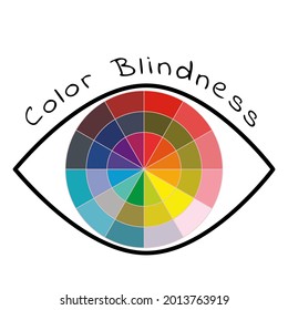 Color blindness flat icon , vector