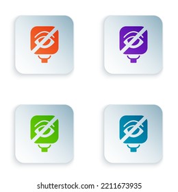 Color Blindness icon isolated on white background. Blind sign. Set colorful icons in square buttons. Vector