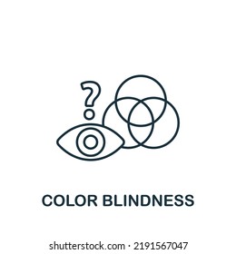 Farbblindheit-Symbol. Einfaches Symbol für Vorlagen, Webdesign und Infografiken