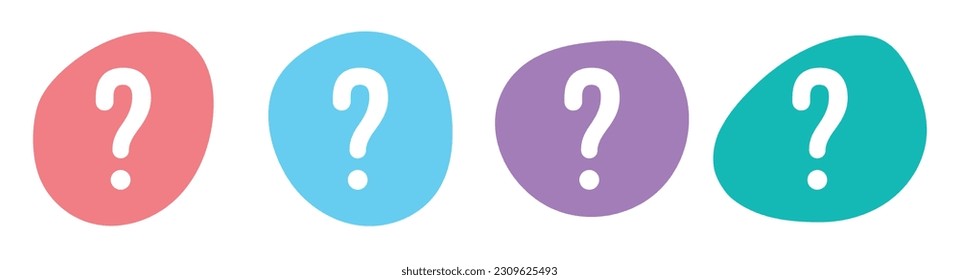 Color blob with question mark symbol set vector illustration
