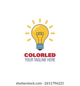 Color block bulb logo template
