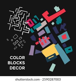 Color block decoration for wall decoration