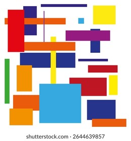 Color block design. Abstract geometric structure. Bright square layout. Vector background.