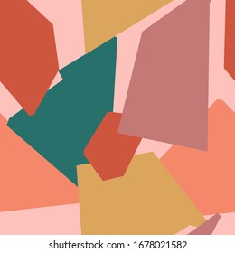 Color block geometric seamless pattern. Colorful abstract design