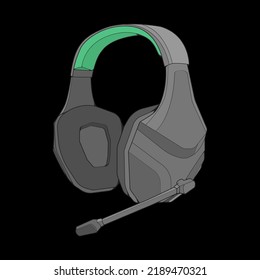 Color Block Headphones Vector Illustration, Music Concept, Line art vector, Portable earphones, Headphones Vector

