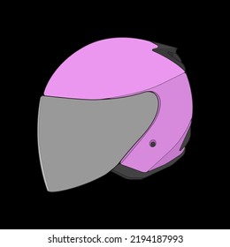 Color Block helmet half face Vector Illustration, Helmet Concept, Line art vector, Vector art
