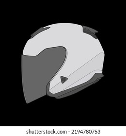 Color Block helmet half face Vector Illustration, Helmet Concept, Line art vector, Vector art

