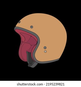 Color Block helmet half face Vector Illustration, Helmet Concept, Line art vector, Vector art
