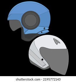 Color Block helmet half face Vector Illustration, Helmet Concept, Line art vector, Vector art
