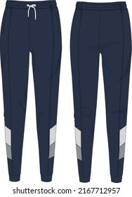 Color block mesh jogger vector file.