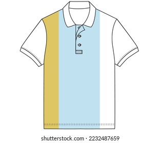 Color block polo shirt design. Polo flat vector design. Summer clothing design.