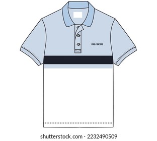 Color block polo shirt design. Polo flat vector design. Summer shirt design.