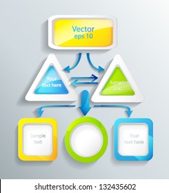 color the block the scheme with shooters consisting of squares, circles and rectangles a vector